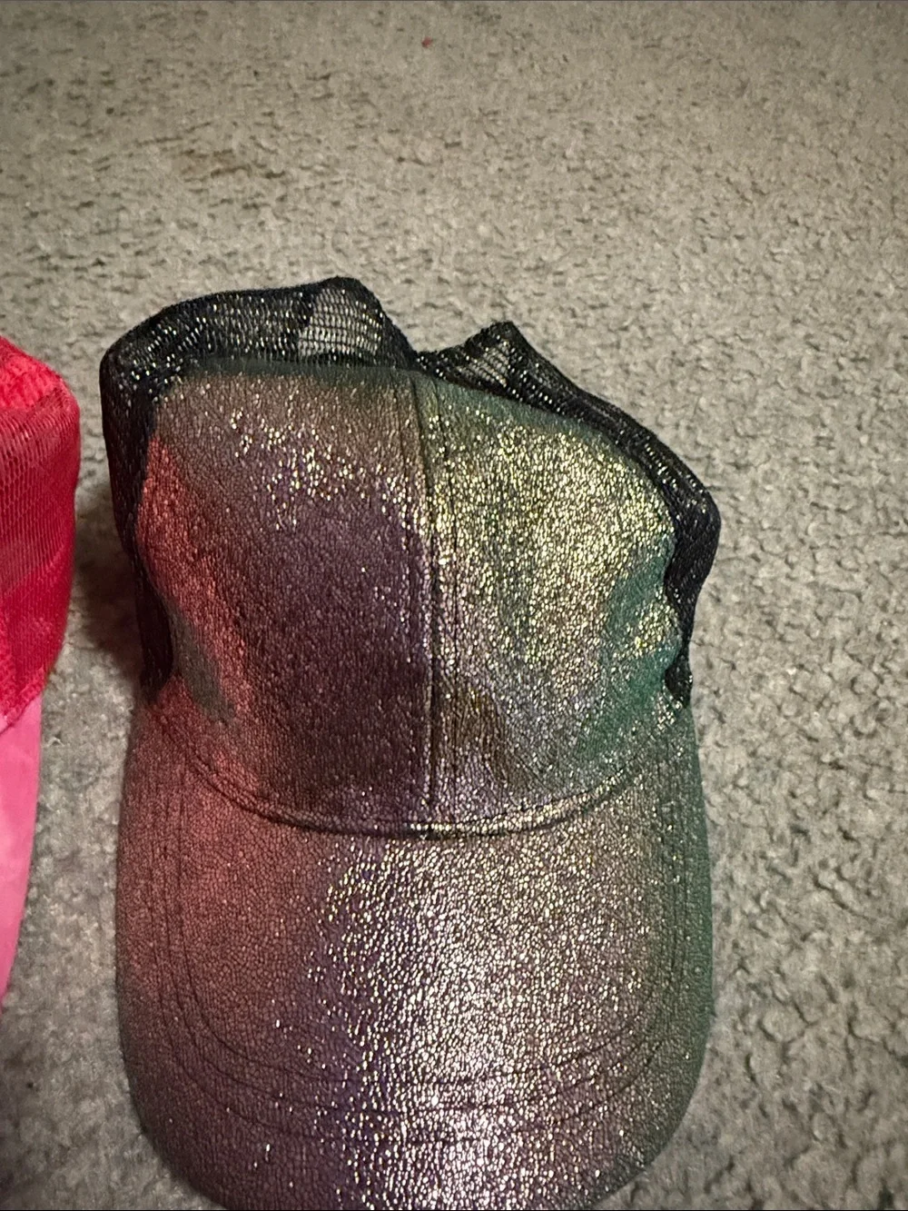 Pink Tie-Dye Mesh Cap - Glitter Black Mesh Option, 2 hats